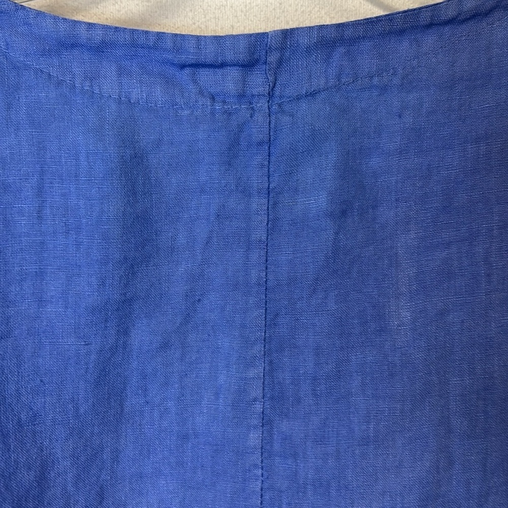 Brin D’ete Women's 100% Linen Top Periwinkle Blue XXL 3/4 Bell Sleeves Pockets - Picture 7 of 10